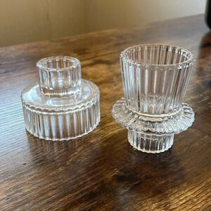 ❤️ NEW 2/$20 or 3/$25 Glass taper or votive candlehoders